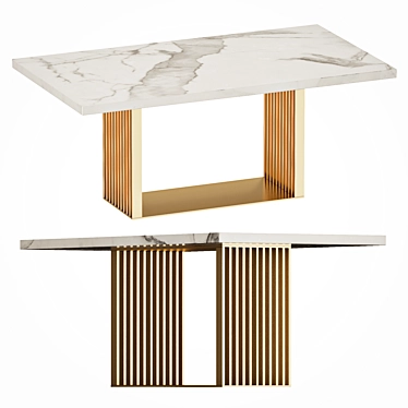 Elegant Marble Top Dining Table 3D model image 1 