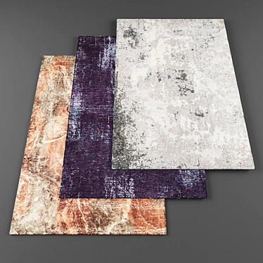 Random Set of 4 Carpets with Textures 3D model image 1 