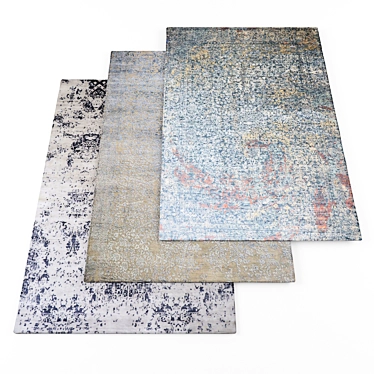 Triple Set of Textured Carpets 3D model image 1 