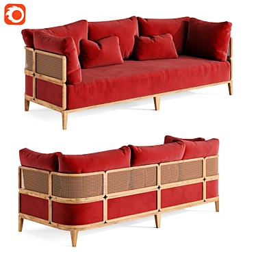 Elegant Promenade Sofa: Luxurious Comfort 3D model image 1 