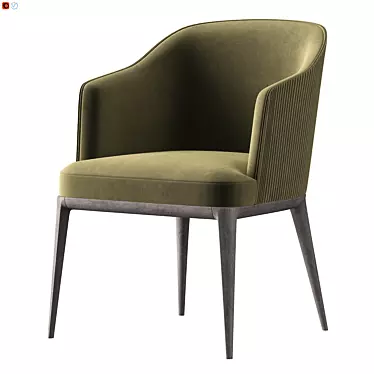 Green Velvet Chair - Stylish Comfort 3D model image 1 