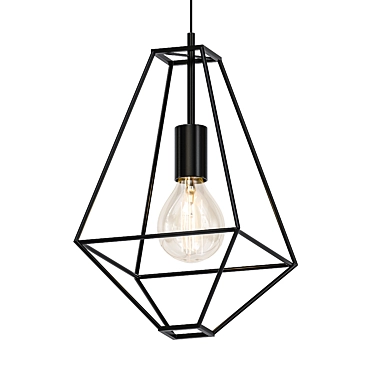 Black Pendant Lamp Frame 3D model image 1 