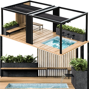 Versatile Backyard Set: 3D Model with V-Ray & Corona Compatibility 3D model image 1 