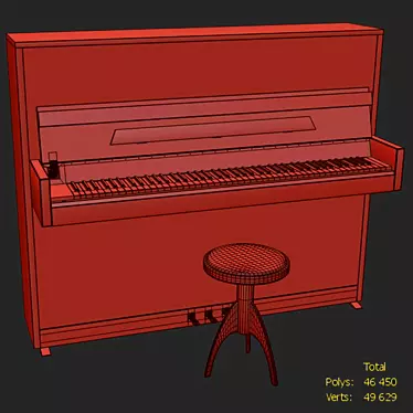Petrof P 118 S1: Sleek & Modern Piano Set 3D model image 1 