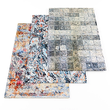 Deluxe Rugs Collection: 3-piece Set 3D model image 1 