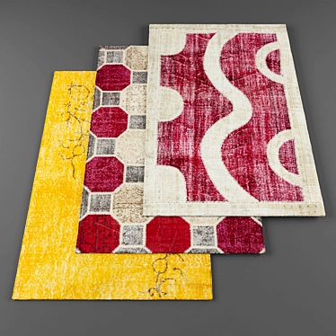 Set of 5 Rugs with Textures 3D model image 1 