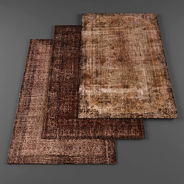 Modern Rugs Set: 3 Pieces | High-Quality Textures 3D model image 1 