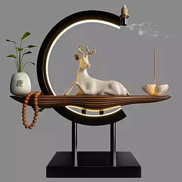 Zen Sphere Deer: Elegant Illuminated Flower 3D model image 1 