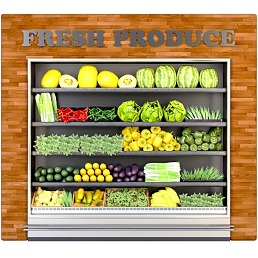 Supermarket Showcase 2 - Food, Groceries, Vegetables, Fruits 3D model image 1 