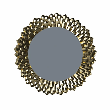 Sleek Metal Round Mirror 3D model image 1 