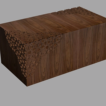 CNC Wooden Design Table 3D model image 1 
