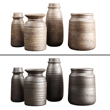 Traditional Indian Wood Vase 3D model image 1 