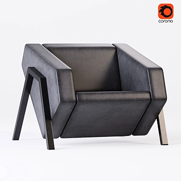 Sleek Minimalist Armchair 3D model image 1 