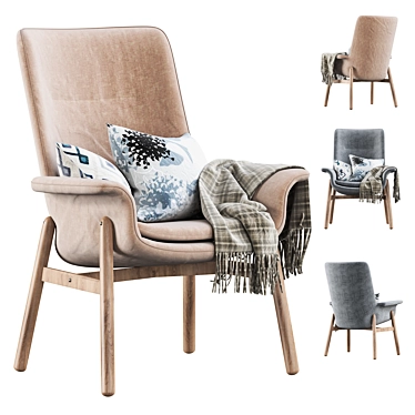 Stylish Vedbo Armchair by IKEA 3D model image 1 