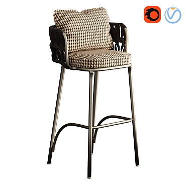 Elegant Aura Bar Stool 3D model image 1 