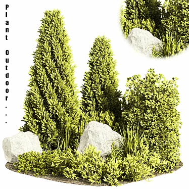 Outdoor Plant Set 06: Stylish & Versatile 3D model image 1 
