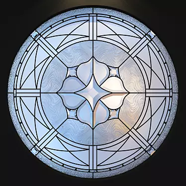 Circular Stained Glass Panel 3D model image 1 