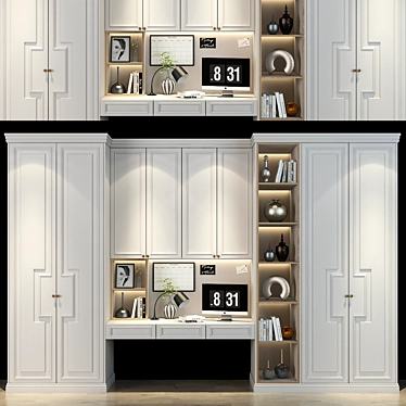 Modern Wooden Cabinet - 0373 3D model image 1 