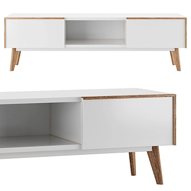 Meety TV Stand - Stylish Spanish Design 3D model image 1 