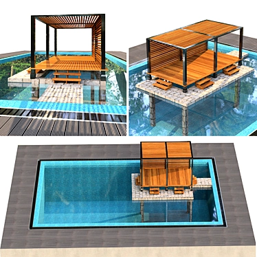 Island Oasis Pool with Pergola 3D model image 1 