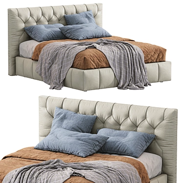 Hamilton Leather Bed - Elegant & Stylish Sleeping Solution 3D model image 1 