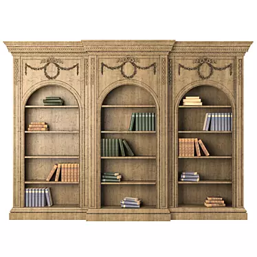 Elegant Vintage Bookshelf 3D model image 1 