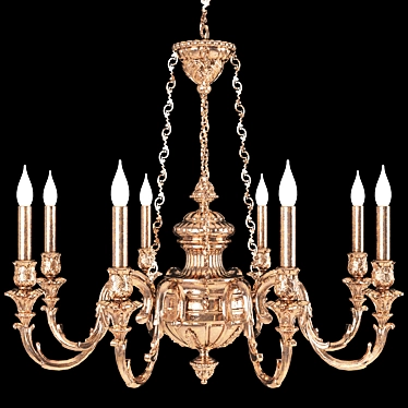 Elegant Brass Chandelier 3D model image 1 