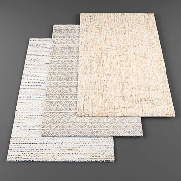 Modern High-Resolution Rugs (Set of 3) 3D model image 1 