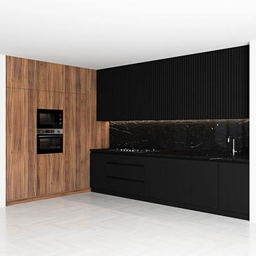 Modern Kitchen: Easy Editable, High-Quality Textures, 3D Max 3D model image 1 
