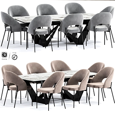 Modern Alice Dining Chair 3D model image 1 