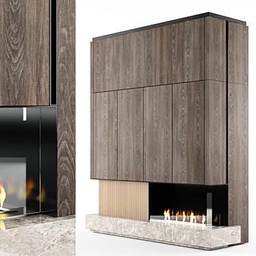 Efficient and Easy-to-Install Bioethanol Fireplace 3D model image 1 