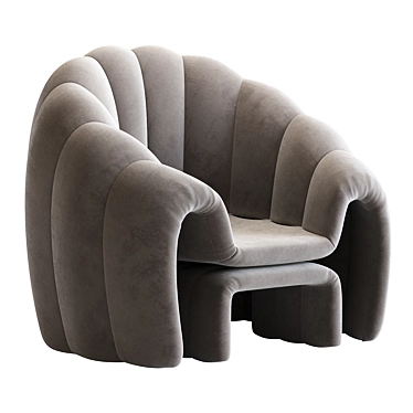 Sleek Art Deco Armchair 3D model image 1 