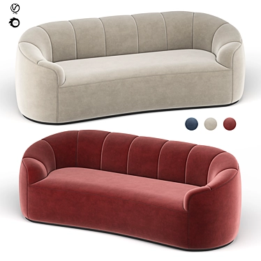 Modern Rouelle Channel Sofa 3D model image 1 