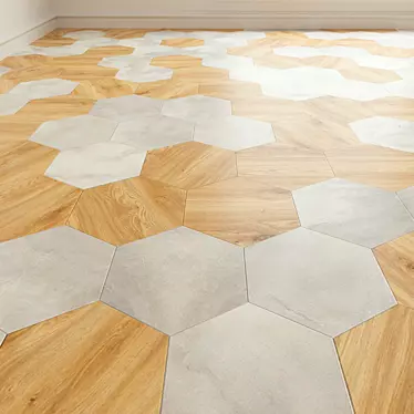 Hexagon Porcelain Tile: Sleek and Modern 3D model image 1 