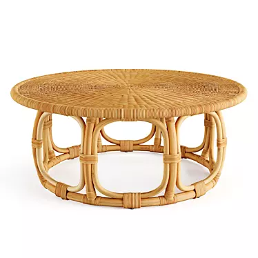 Serena & Lily Anguilla Rattan Coffee Table 3D model image 1 