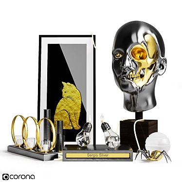 Decorative Collection: Art, Candles, Bust, and More 3D model image 1 