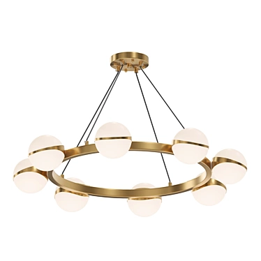 Bronze Glass Pendant Chandelier 3D model image 1 