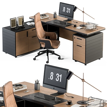 Executive Office Furniture Set 3D model image 1 