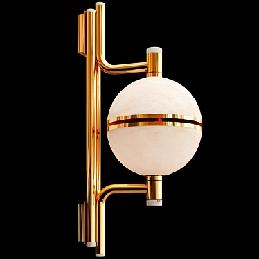 Elegant Brass Wall Lamp 3D model image 1 