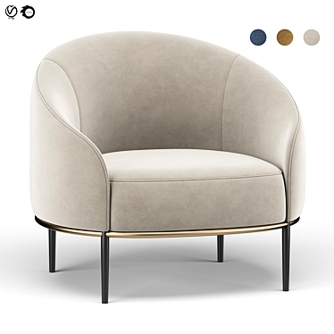 Elegant and Comfy Yoisho Armchair 3D model image 1 