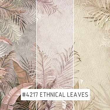 Ethnical Leaves Wallpaper | Eco-friendly & Customizable 3D model image 1 