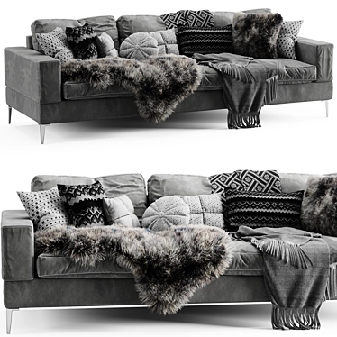 Elegant Capri Sofa: Modern Comfort & Style 3D model image 1 