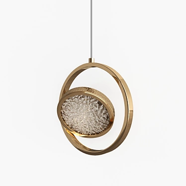 Modern Gold Pendant Light with Acrylic Shade 3D model image 1 