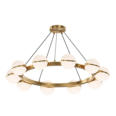 Bronze Glass Ball Chandelier 3D model image 1 