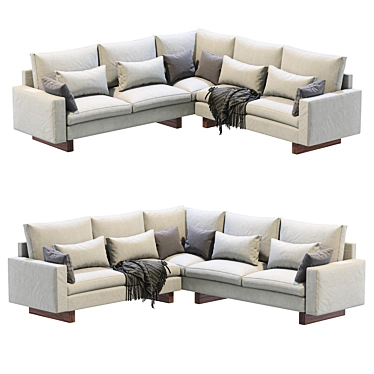 Modern West Elm L-Shaped Harmony Sofa 3D model image 1 