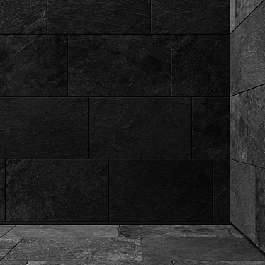 Sleek Black Slate Textures 3D model image 1 