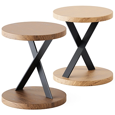 Portuguese Wood Side Table 3D model image 1 