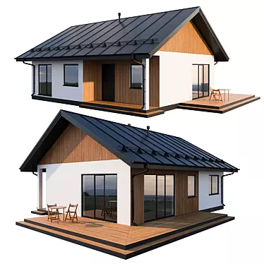 Modern Cottage with Click Seam Roof 3D model image 1 