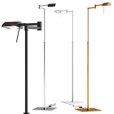 Sleek Metal Floor Lamp: Aromas del Campo 3D model image 1 