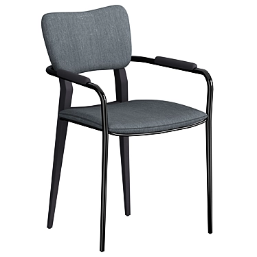Elegant Ebony Klee Dining Chair 3D model image 1 
